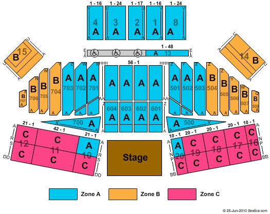 California Mid-state Fair Grounds End Stage Zone Seating Chart